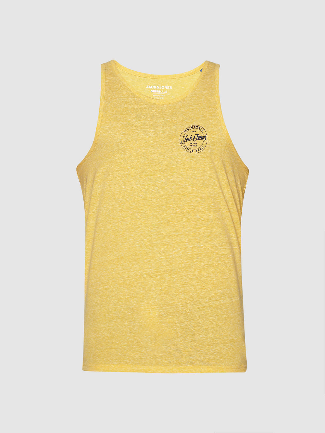 Yellow Logo Print Vest