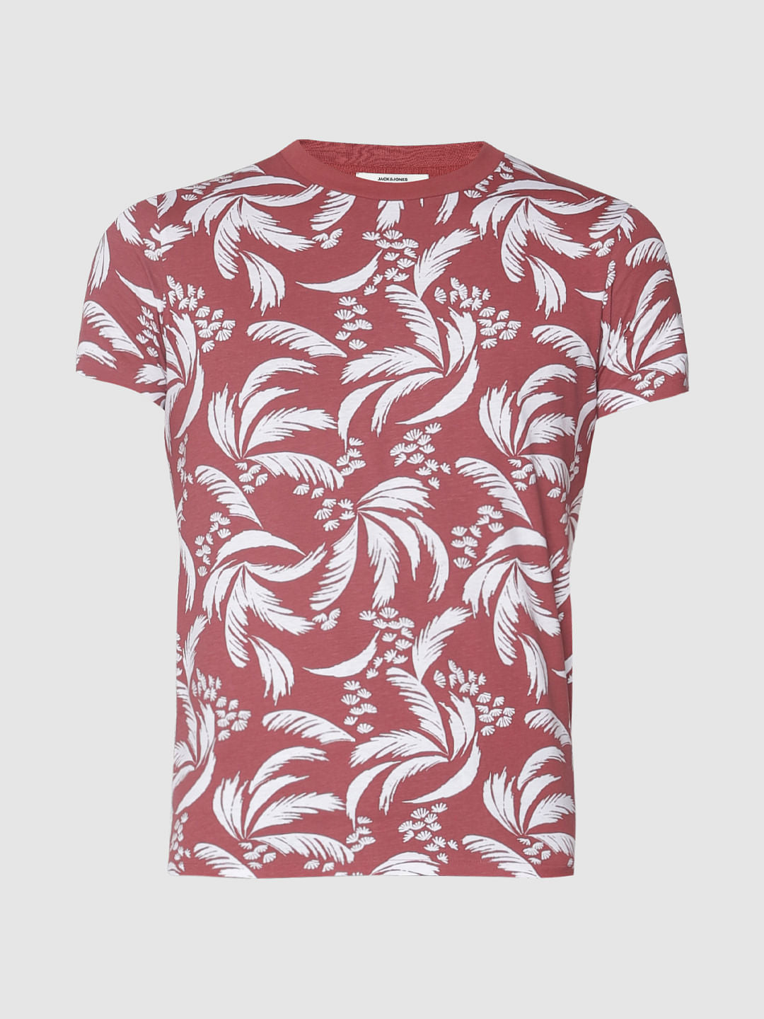 Red All Over Print Crew Neck T-Shirt