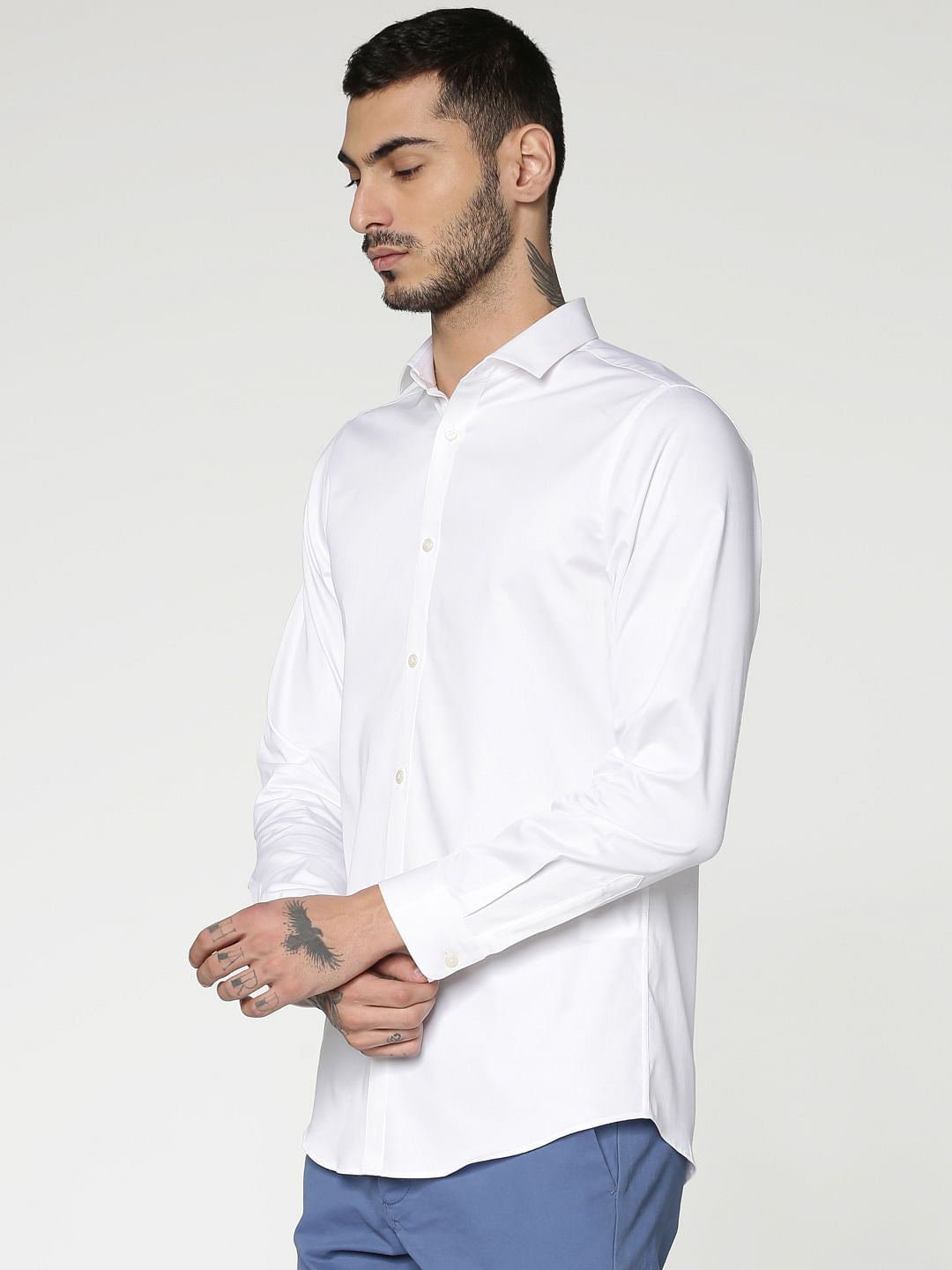 White Full Sleeves Shirt - S
