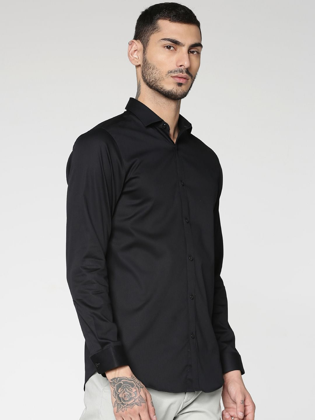 Black Full Sleeves Shirt - S