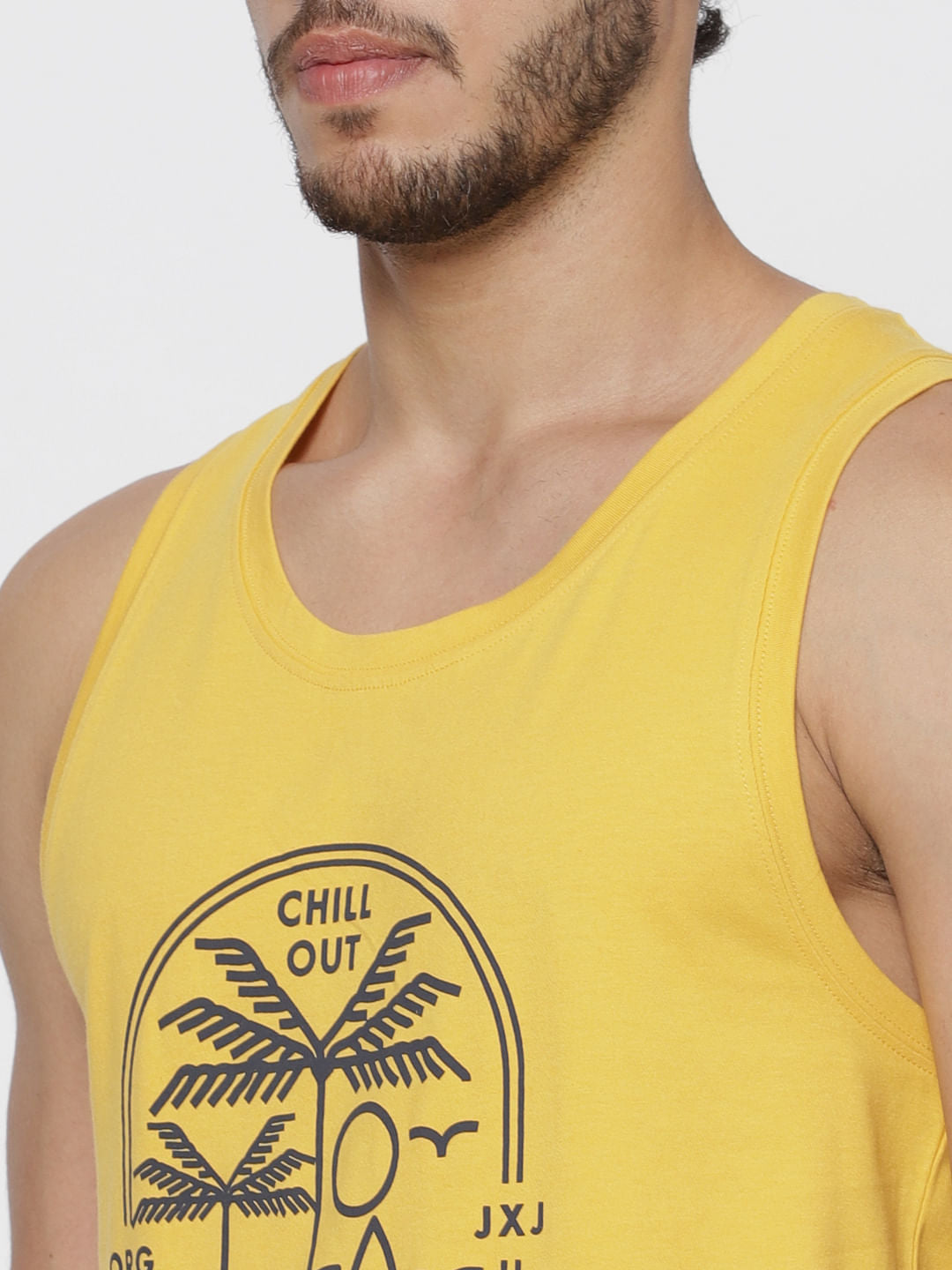 Yellow Graphic Print Tank Top