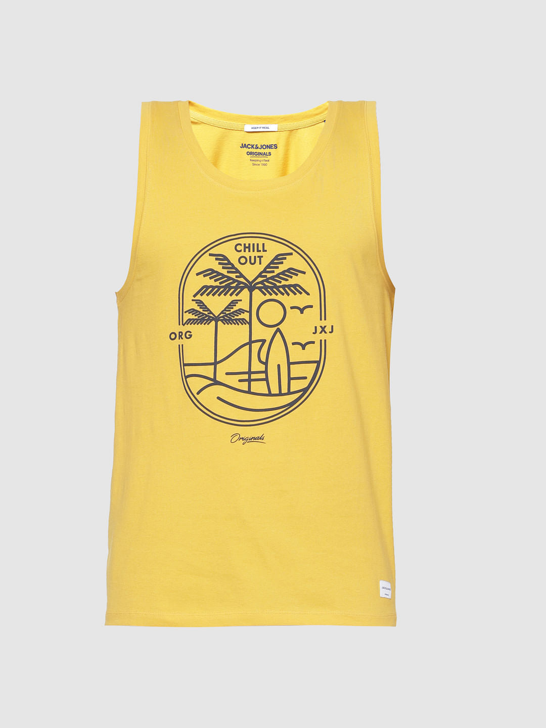 Yellow Graphic Print Tank Top