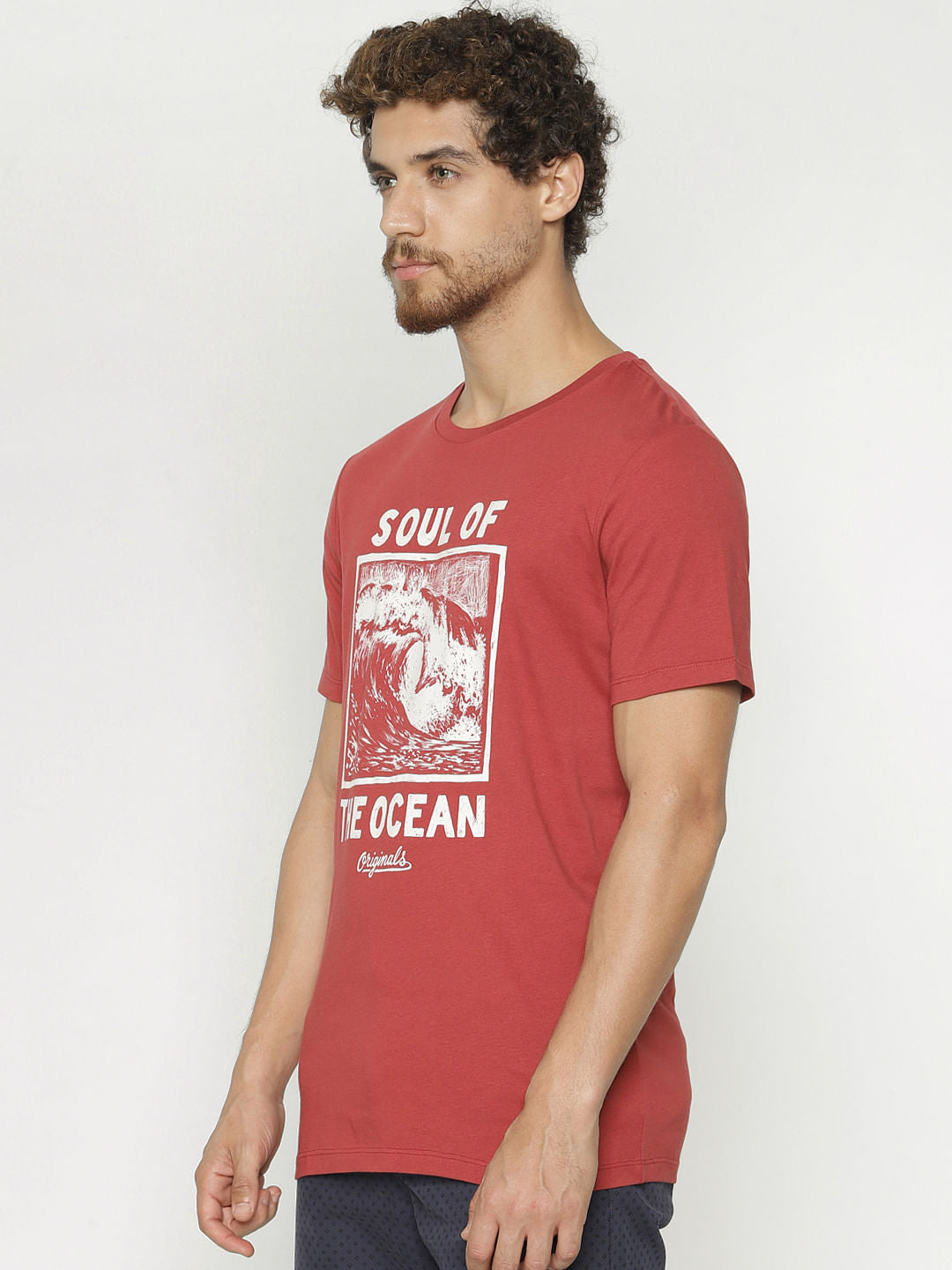 Red Graphic Print Crew Neck T-Shirt