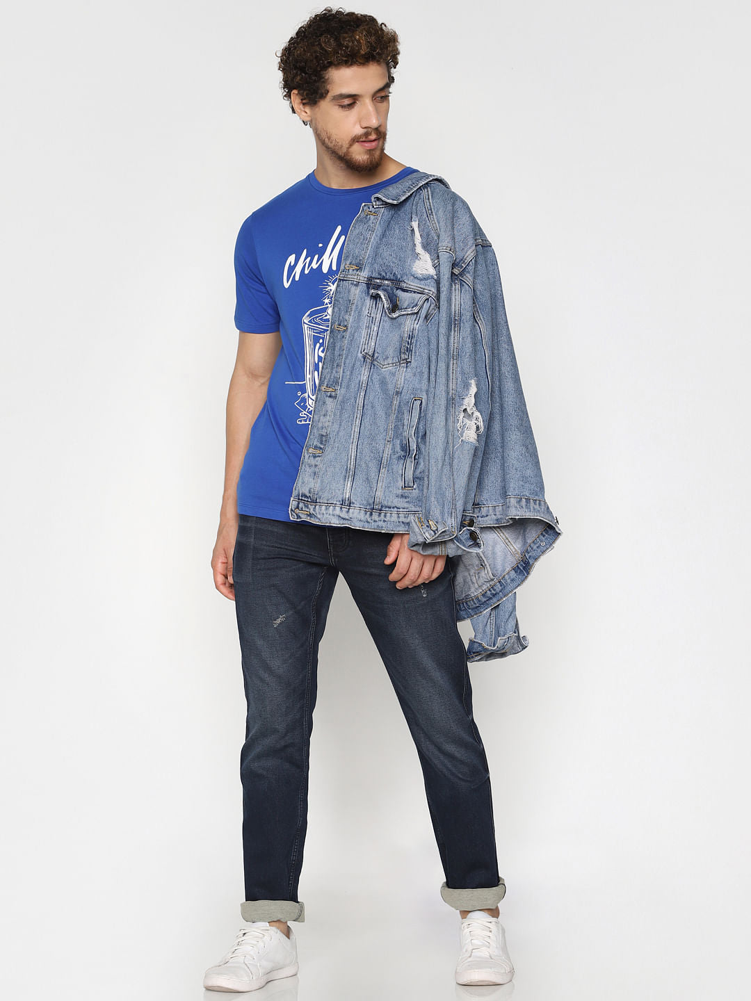 Blue Chill Out Crew Neck T-Shirt - S