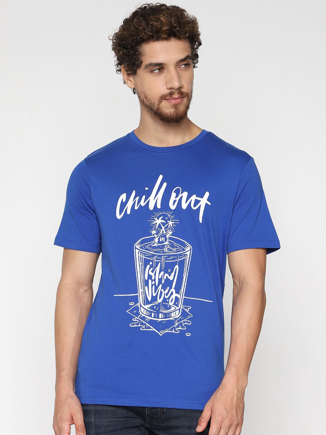Blue Chill Out Crew Neck T-Shirt