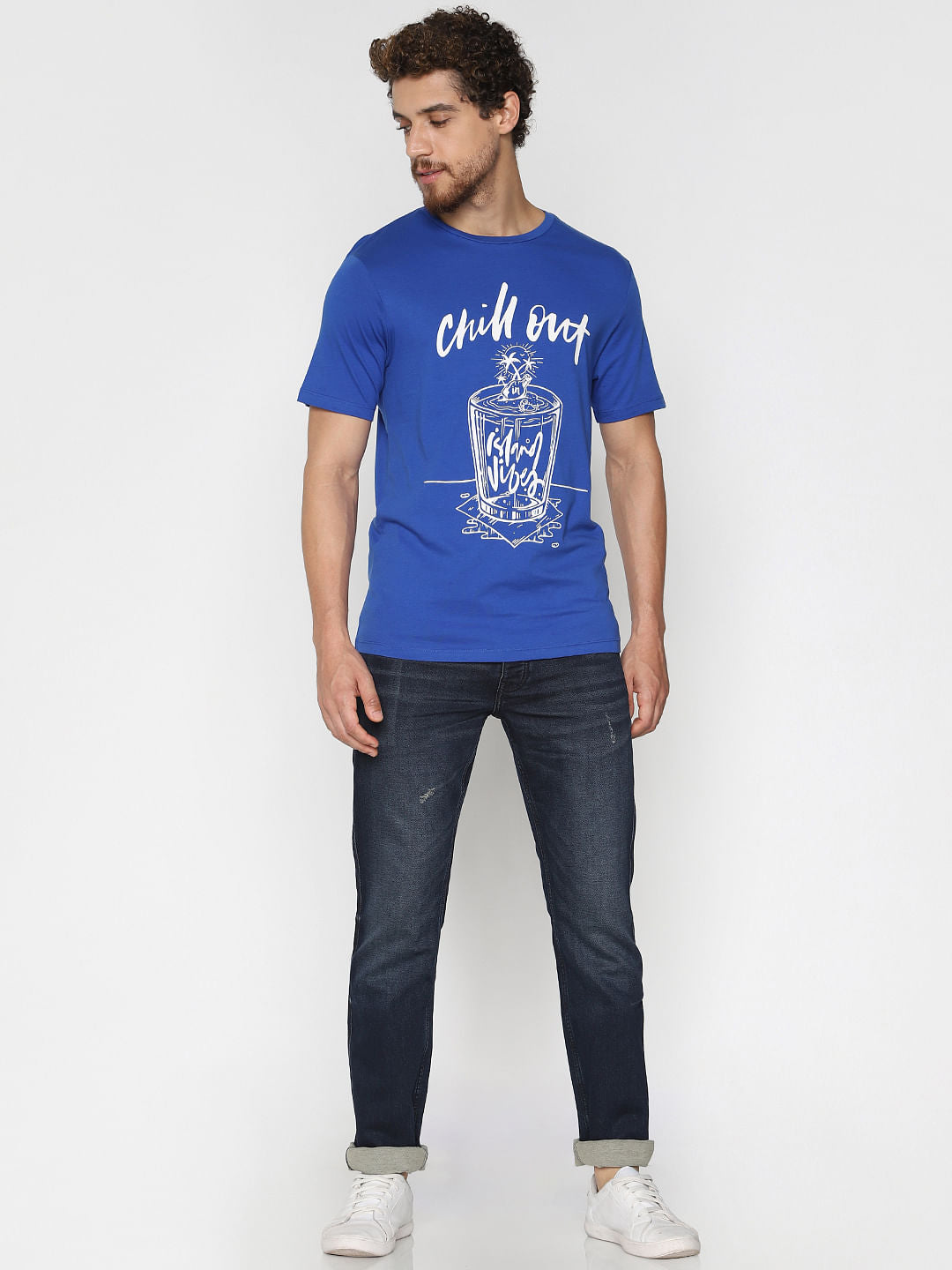 Blue Chill Out Crew Neck T-Shirt
