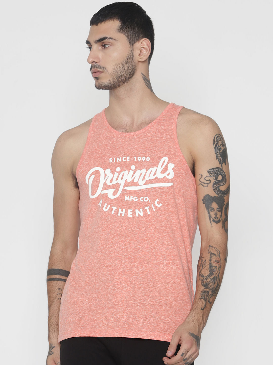 Orange Logo Print Vest - XS