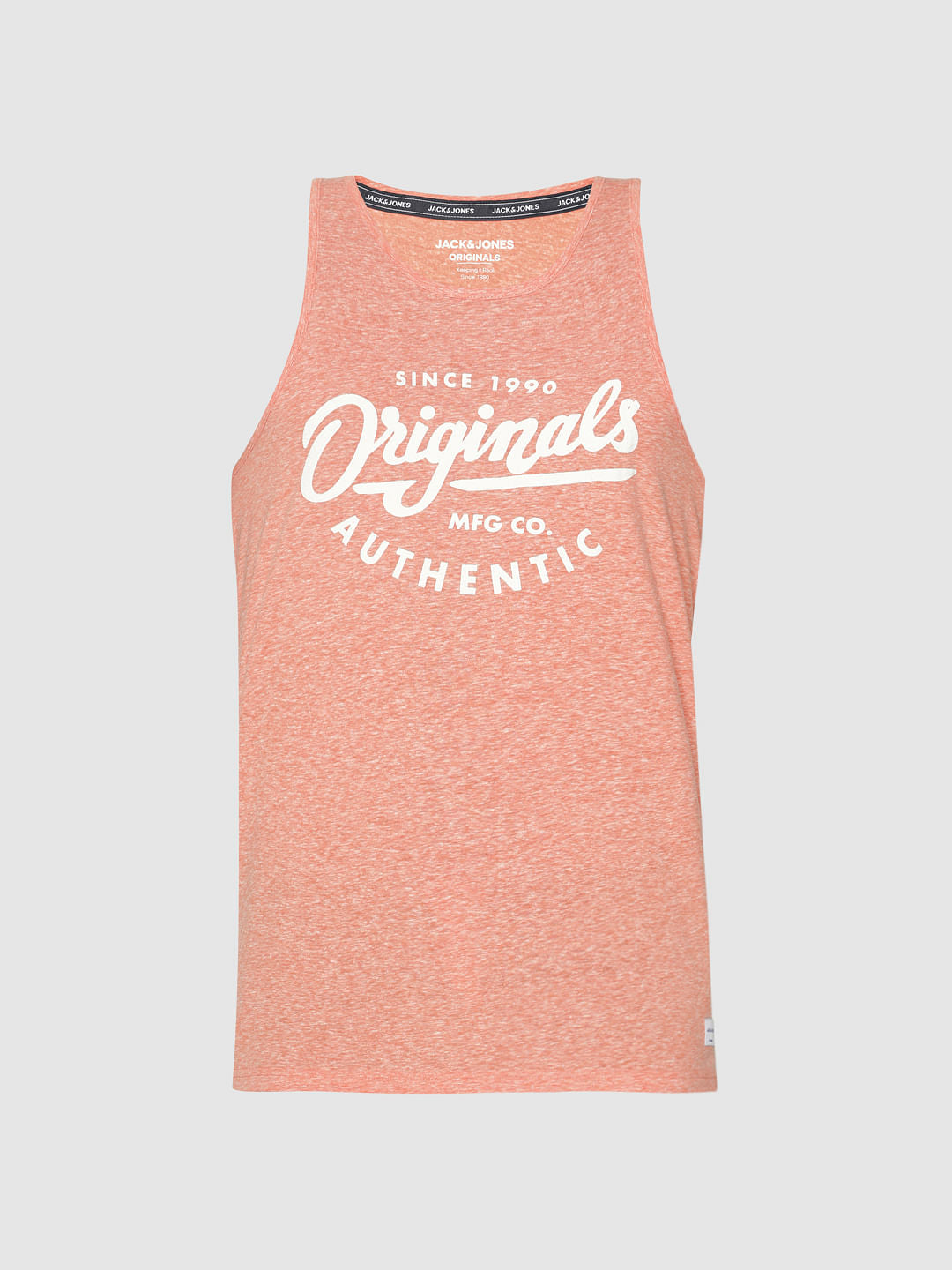 Orange Logo Print Vest