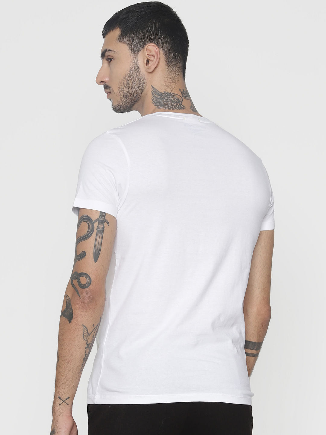 White Graphic Print Crew Neck T-Shirt