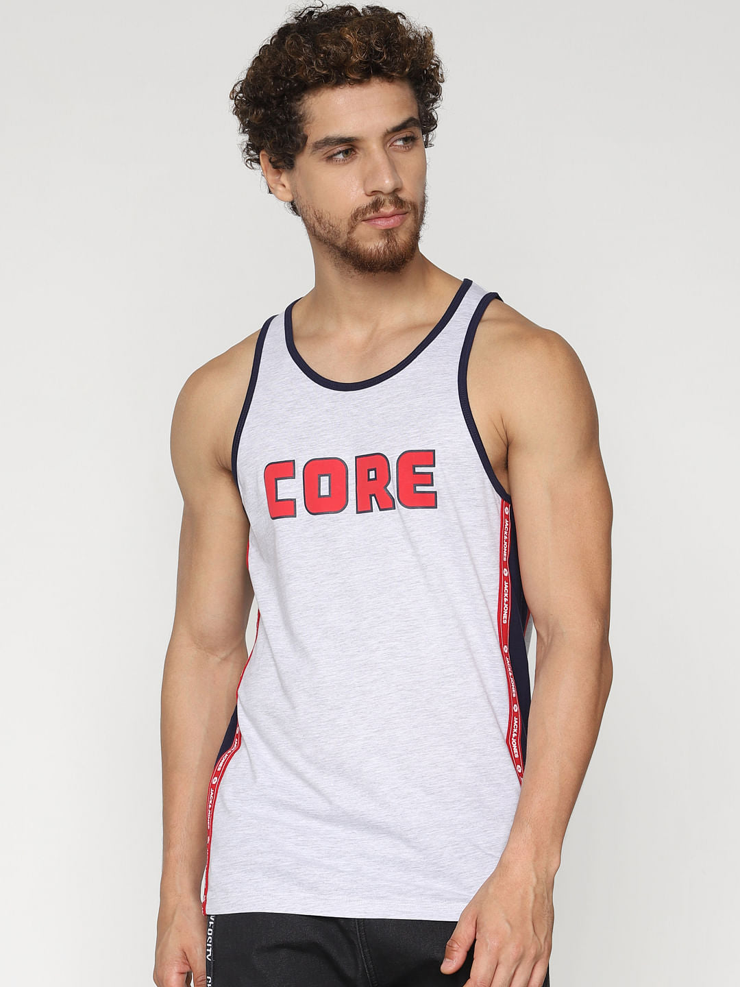 White Text Print Fashion Vest