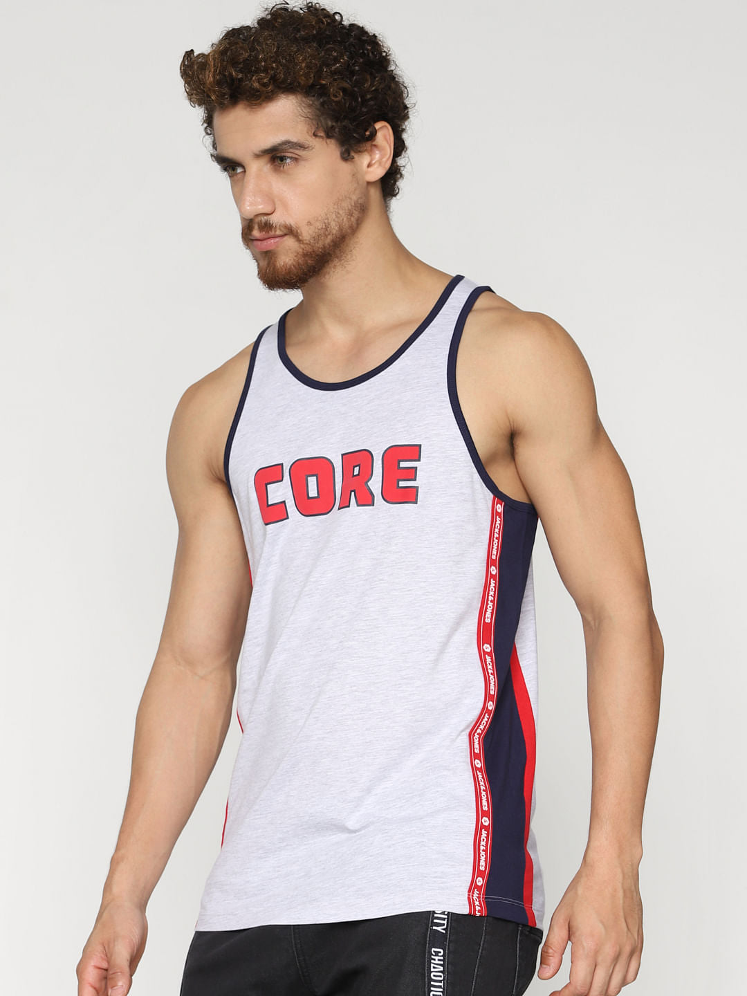 White Text Print Fashion Vest