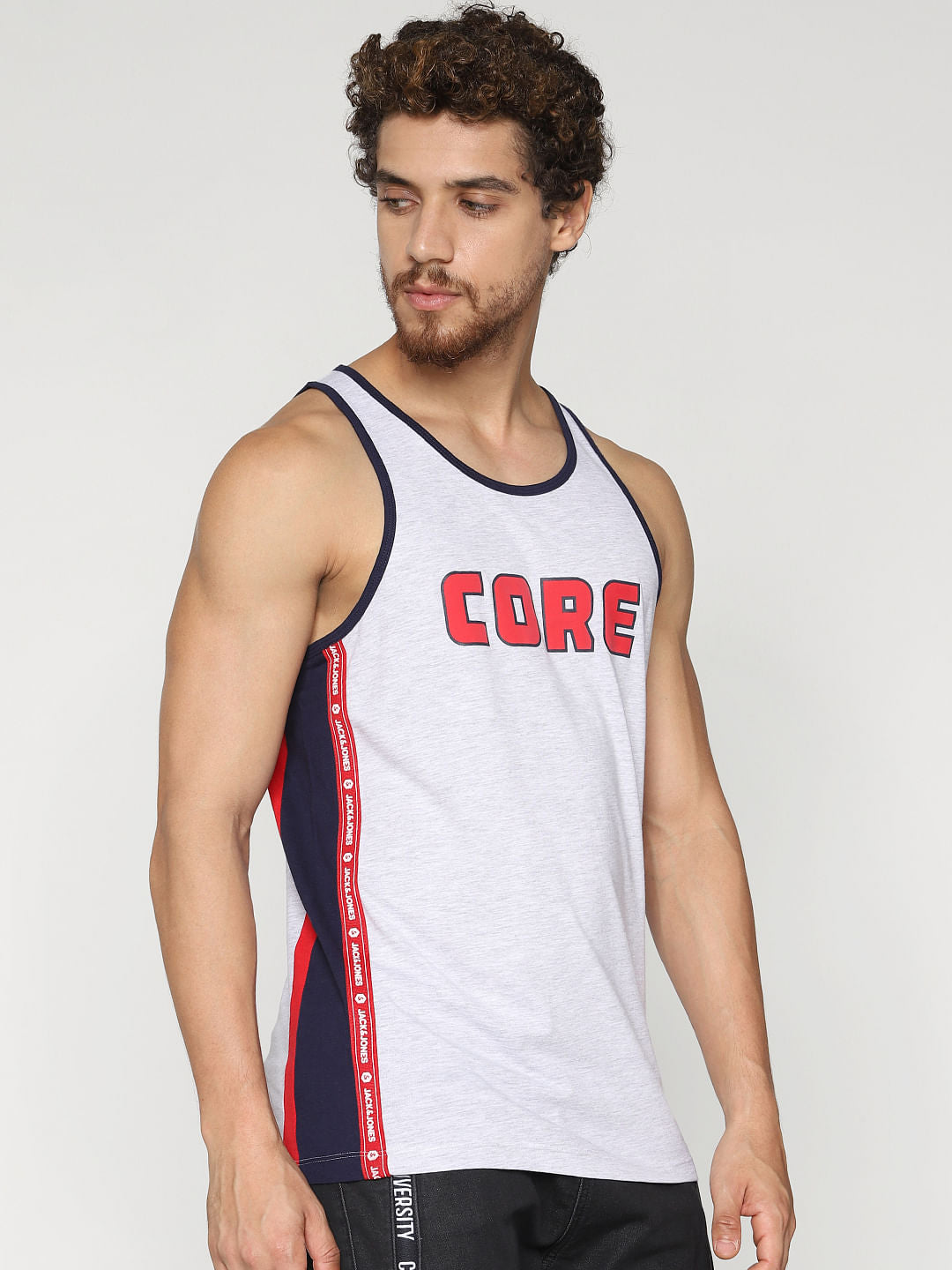 White Text Print Fashion Vest