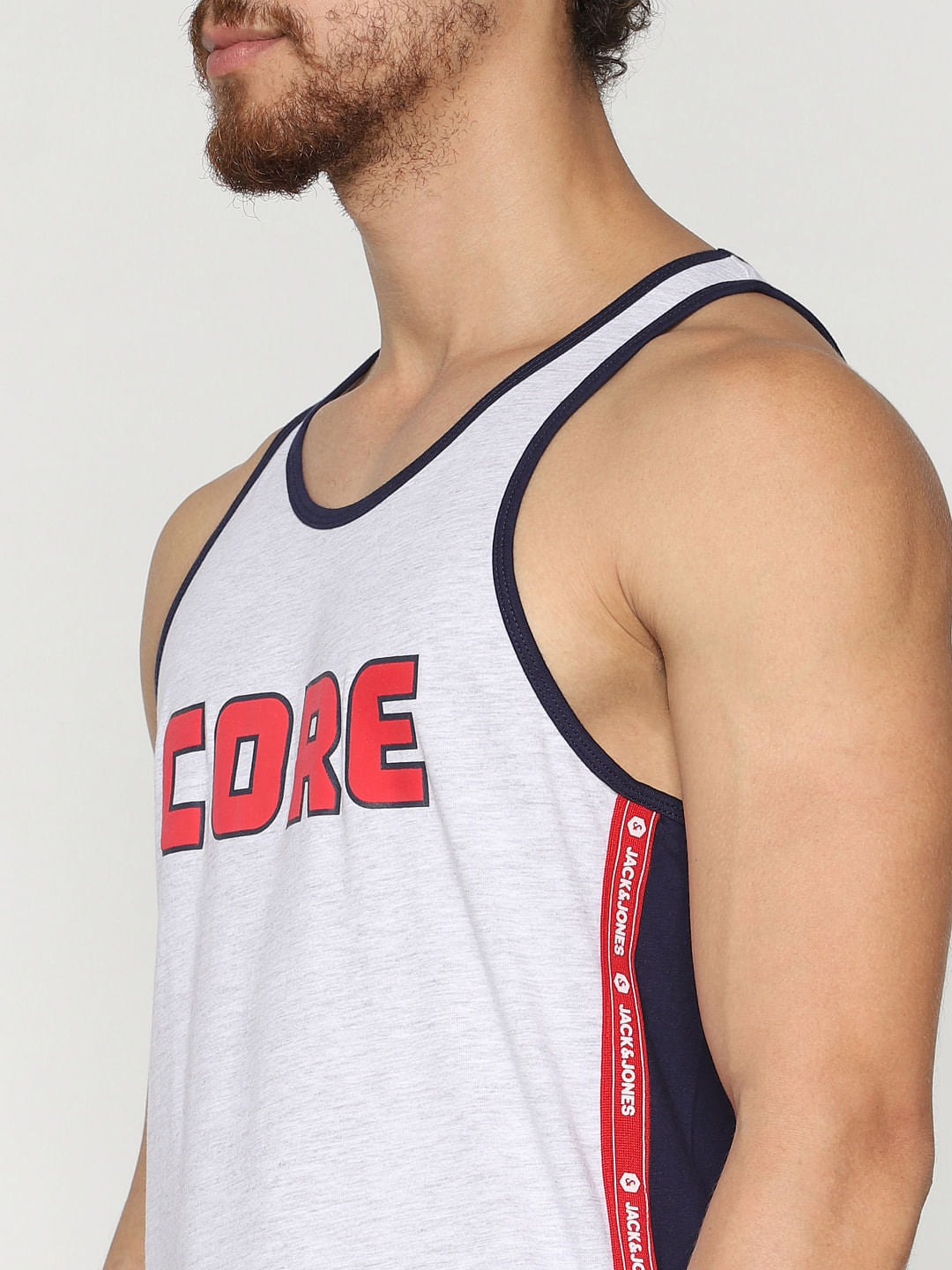 White Text Print Fashion Vest