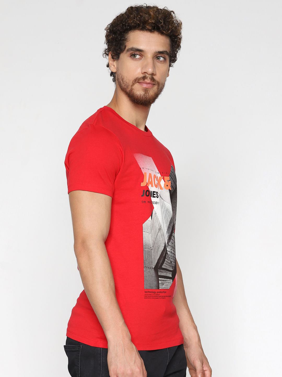 Red Logo Print Crew Neck T-Shirt