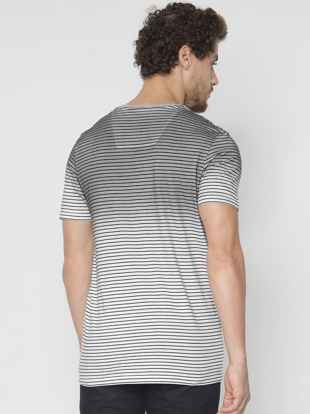 White Striped Crew Neck T-Shirt