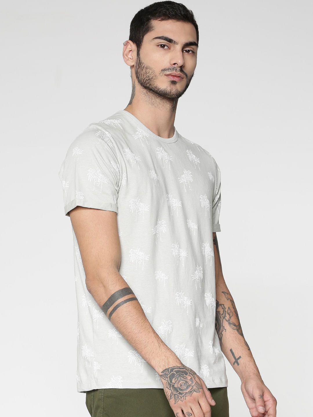 Light Grey All Over Print T-Shirt