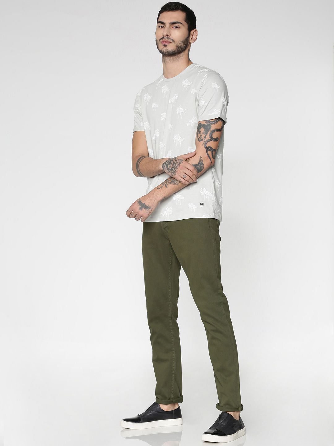 Light Grey All Over Print T-Shirt