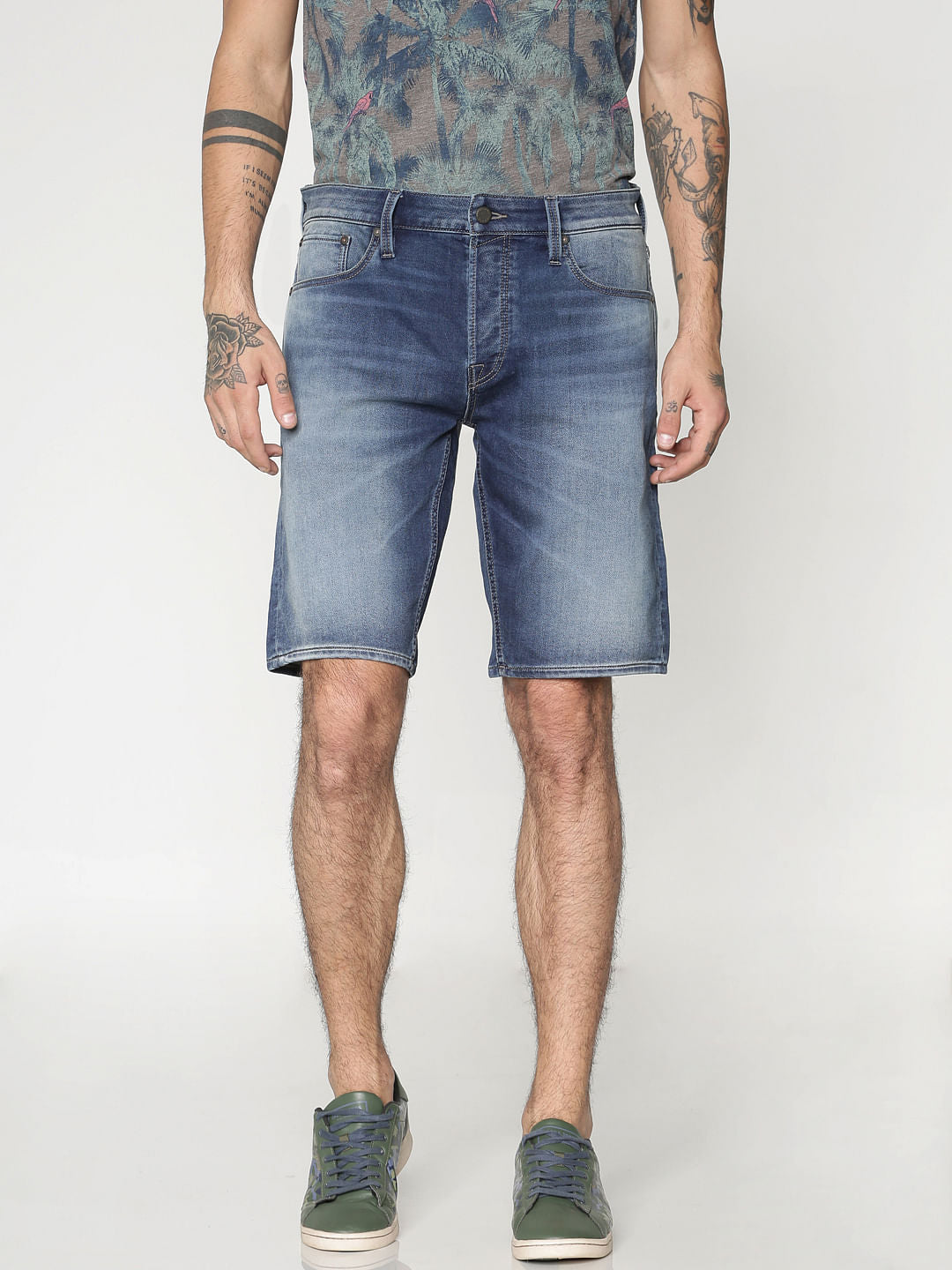 Blue Denim Shorts - S