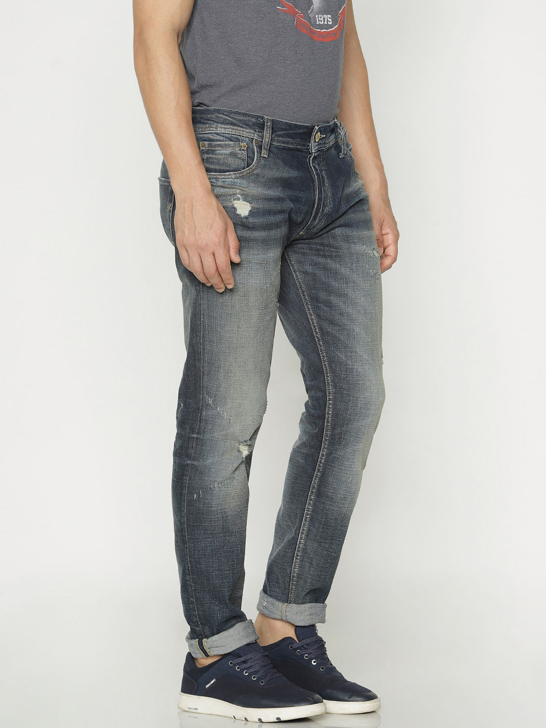 Blue Ripped Tim Anti Fit Jeans