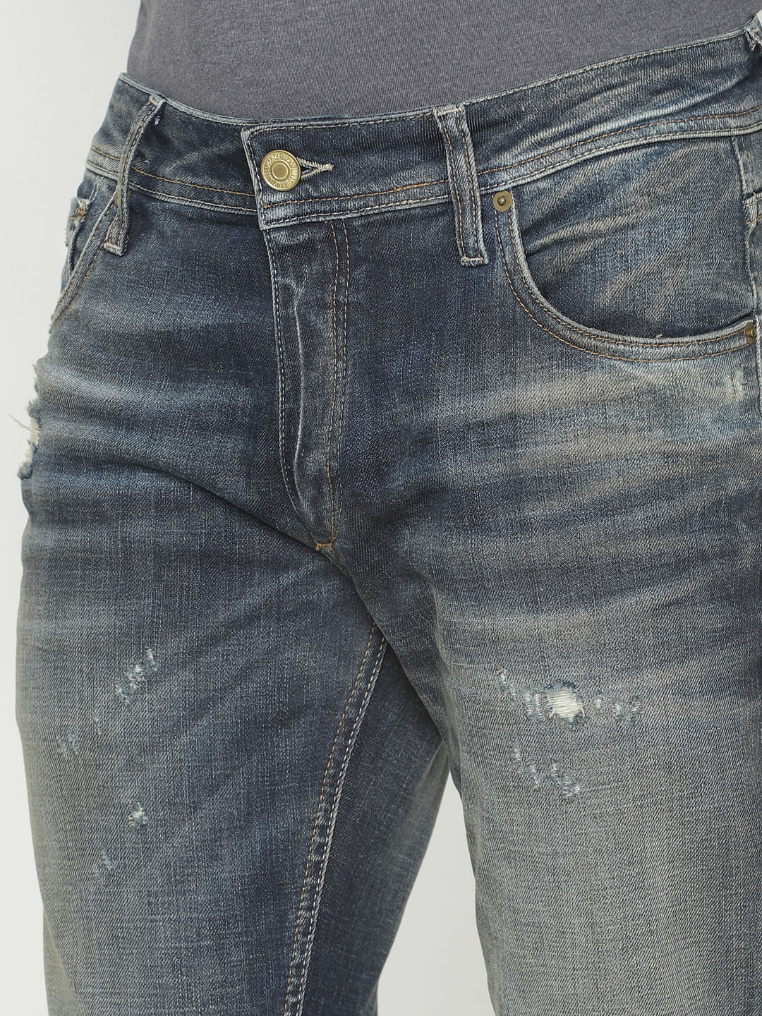 Blue Ripped Tim Anti Fit Jeans