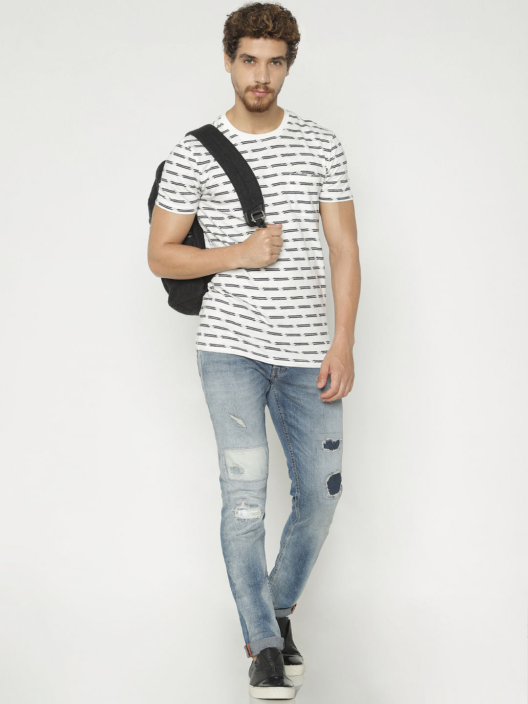 Blue Ripped Glenn Slim Fit Jeans