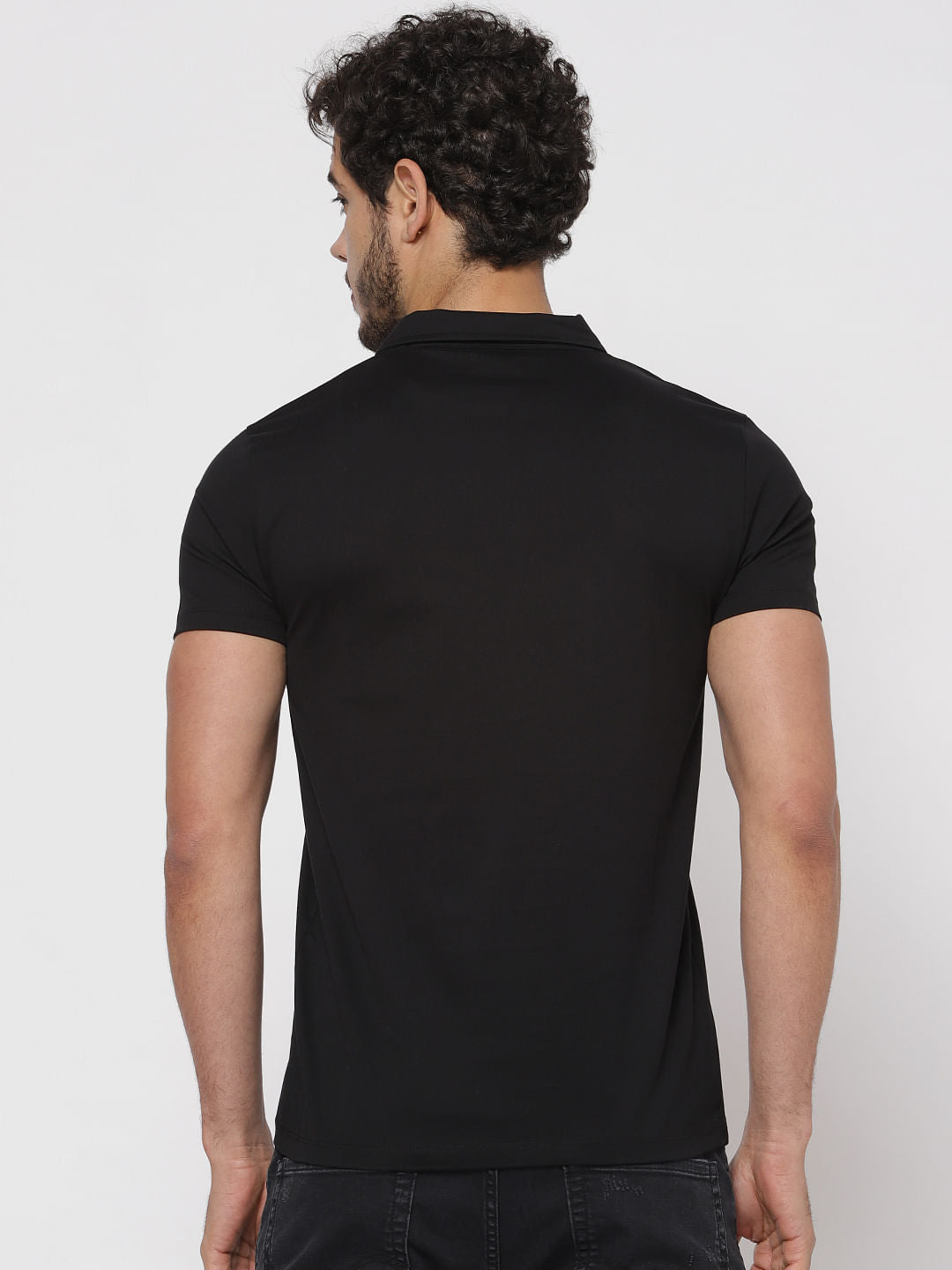 Black Polo Neck T-Shirt