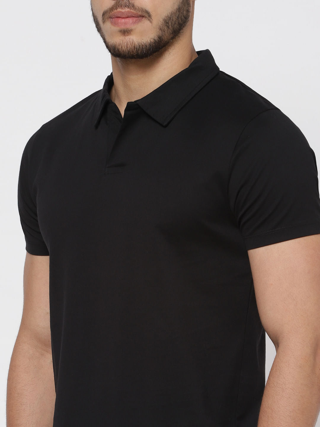 Black Polo Neck T-Shirt