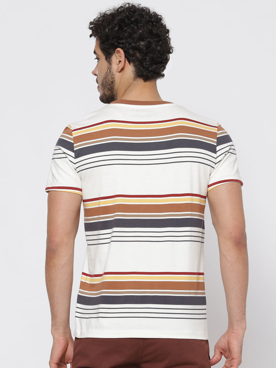 White Striped Crew Neck T-Shirt