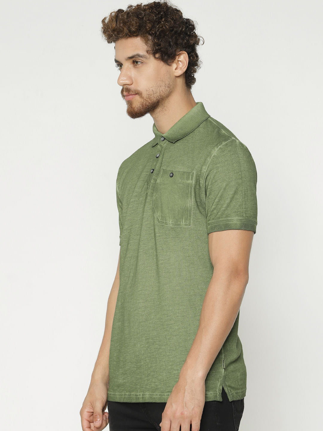 Green Polo Neck T-Shirt