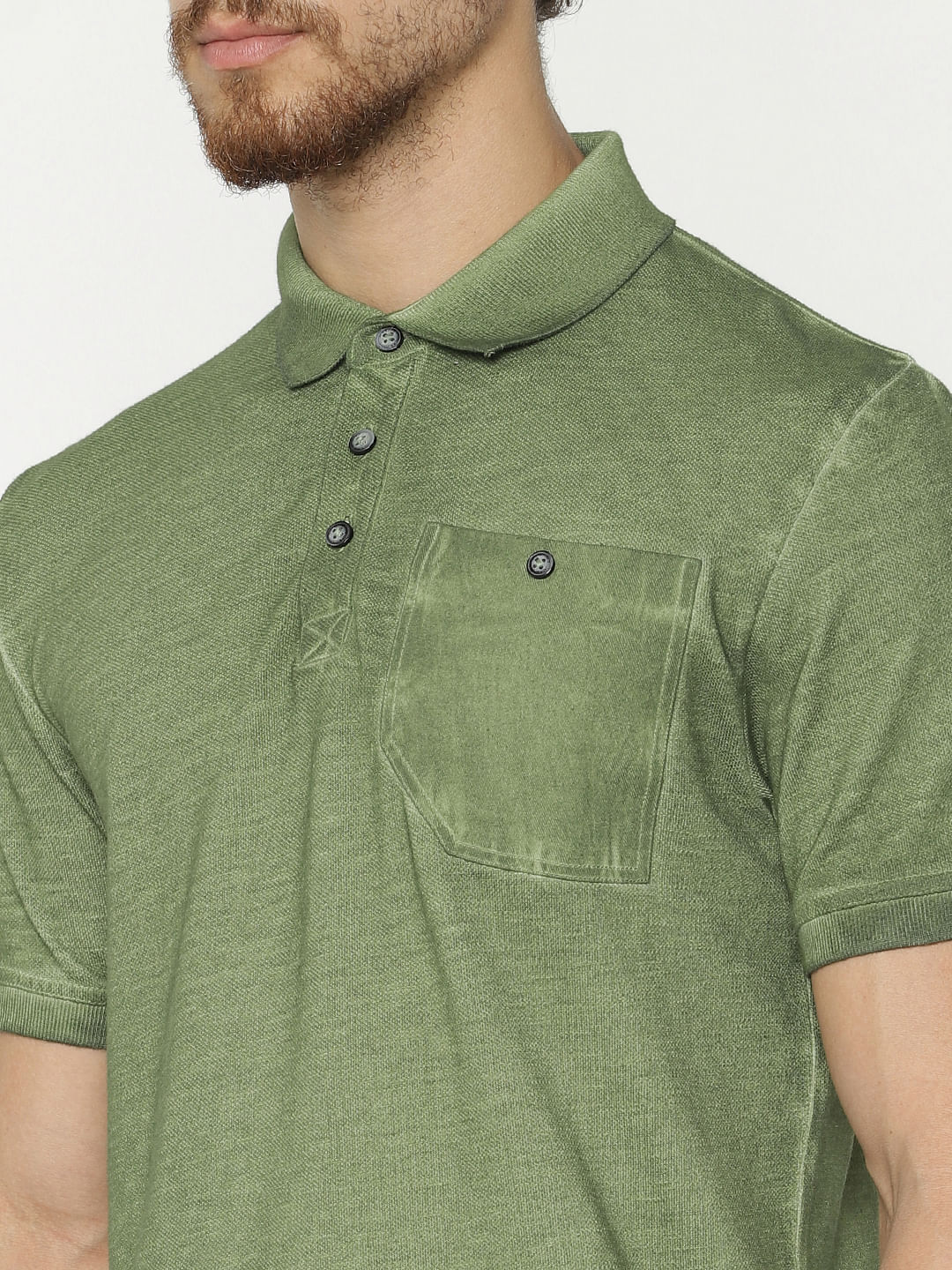 Green Polo Neck T-Shirt