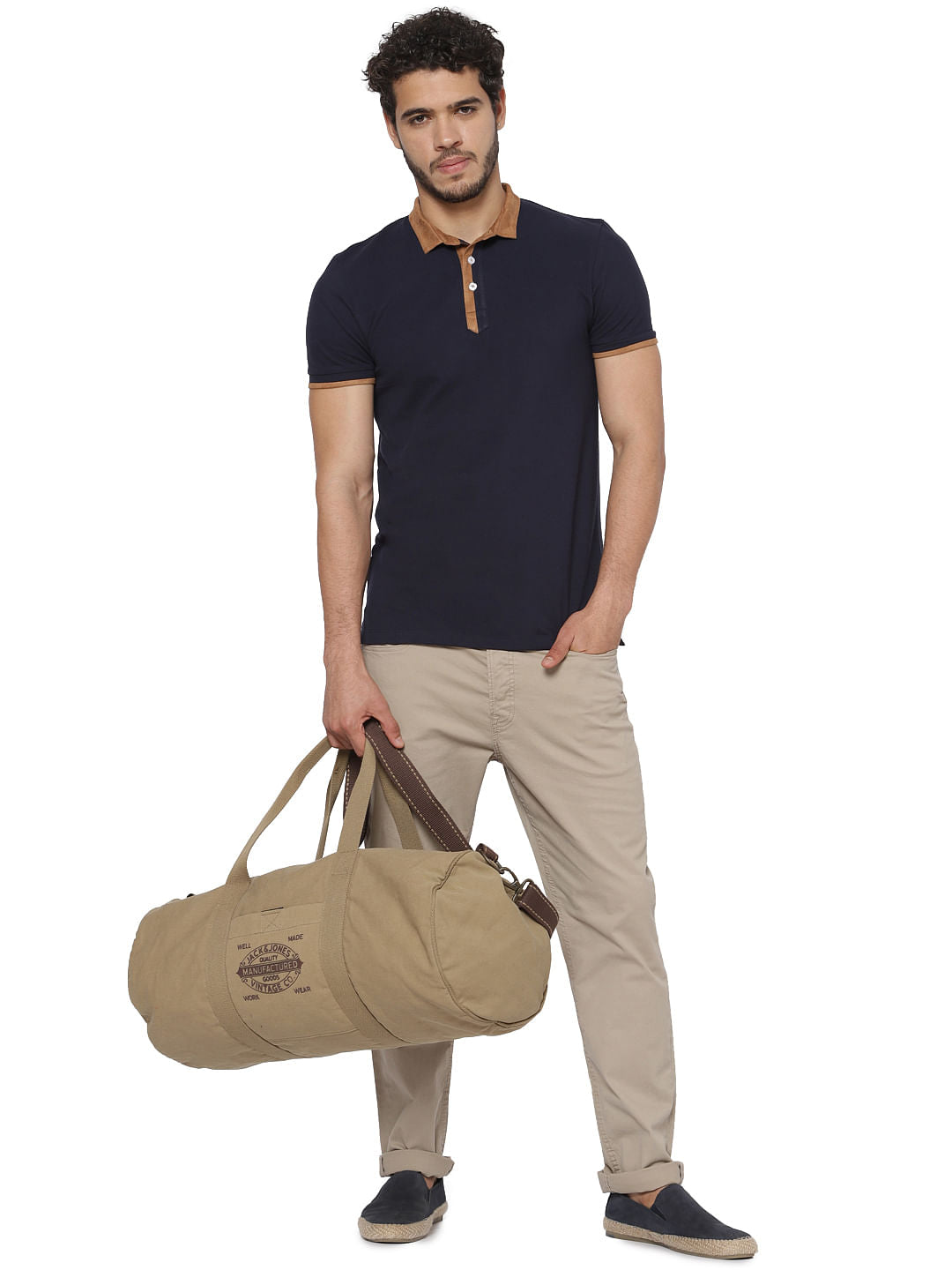 Navy Blue Polo Neck T-shirt - S
