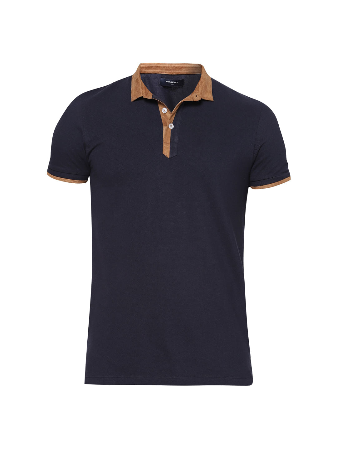 Navy Blue Polo Neck T-shirt