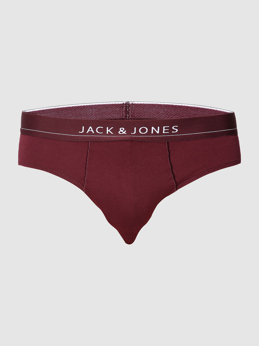 Burgundy Logo Print Briefs - S