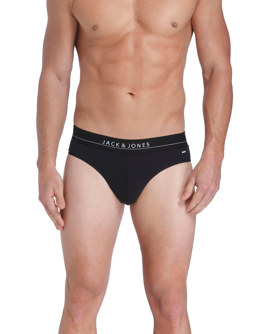 Black Logo Print Briefs - M