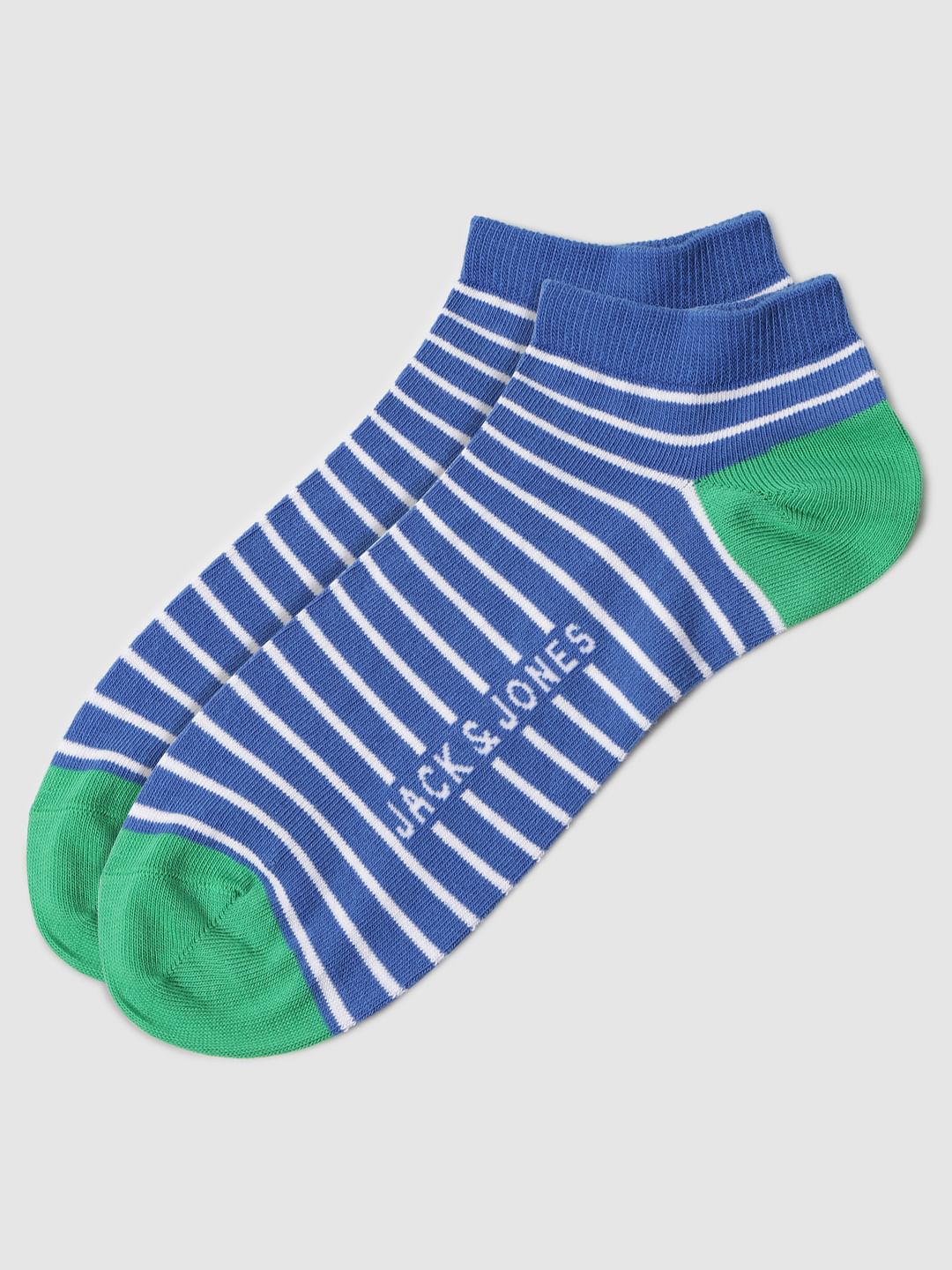 Blue Striped Ankle Length Socks - ONE