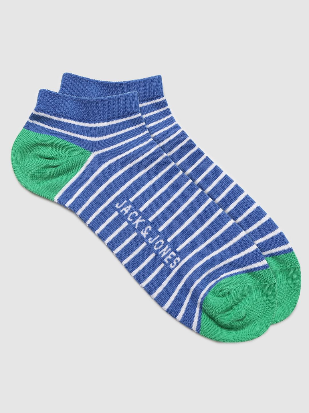 Blue Striped Ankle Length Socks