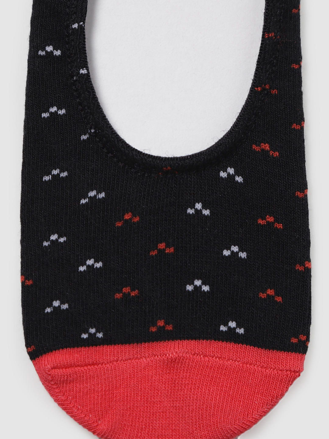 Black Printed No Show Socks