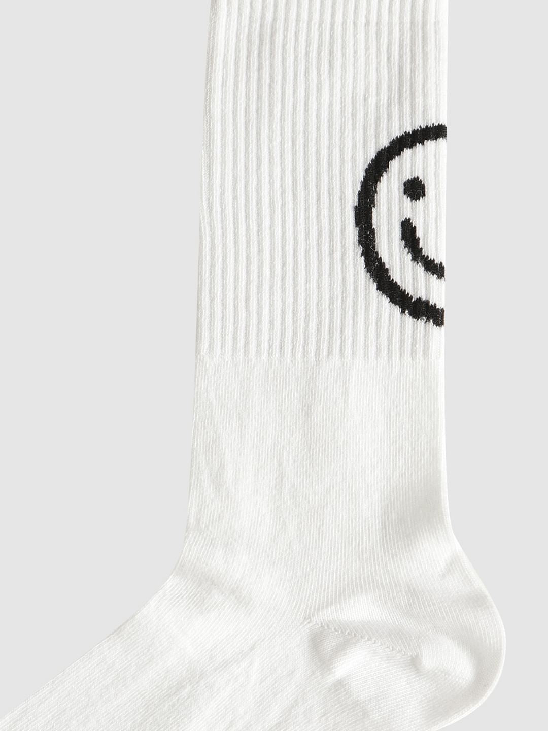 Pack Of Three Mid Calf Length Socks - White, Black, White & Black