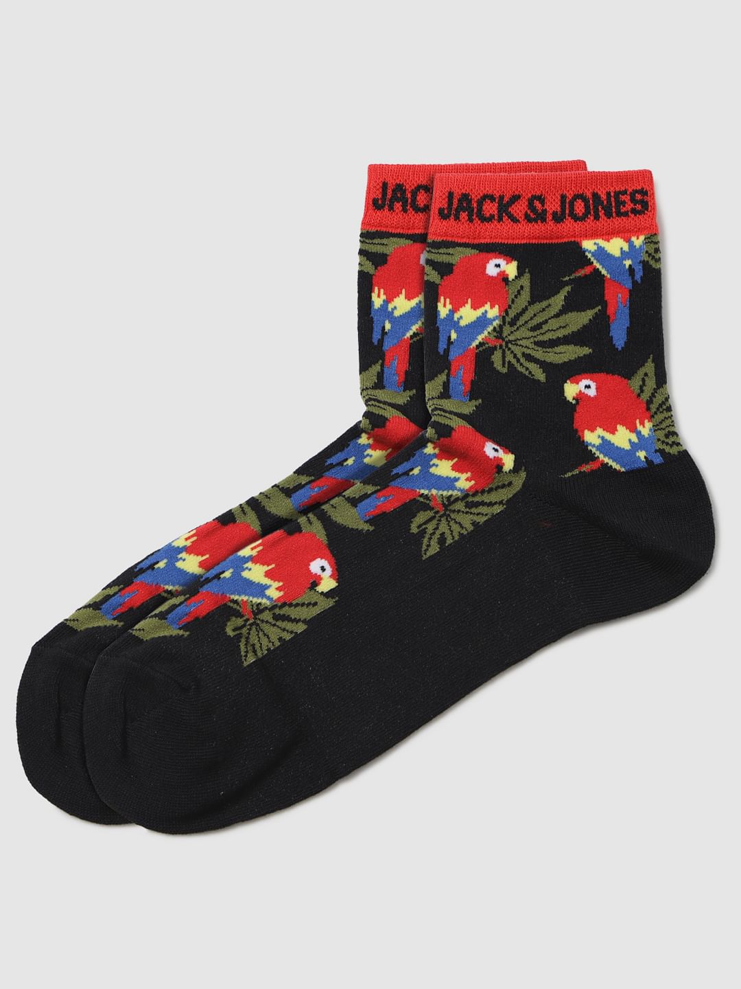 Red Parrot Graphic Print Mid Calf Length Socks - ONE
