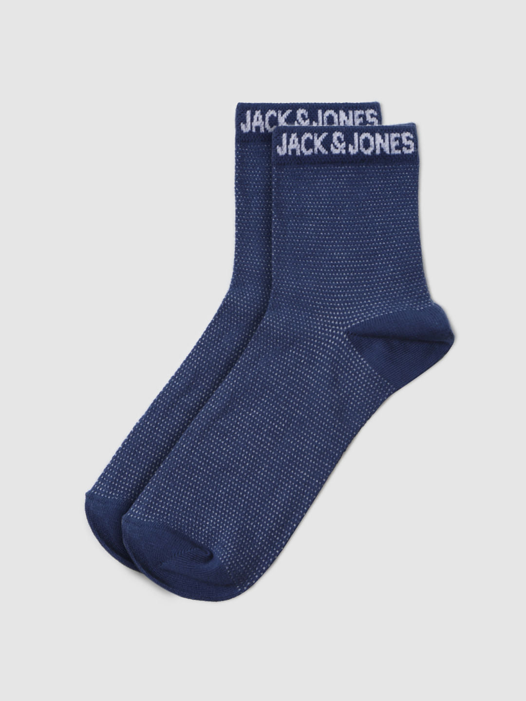 Blue Printed Mid Calf Length Pack Of Five Socks