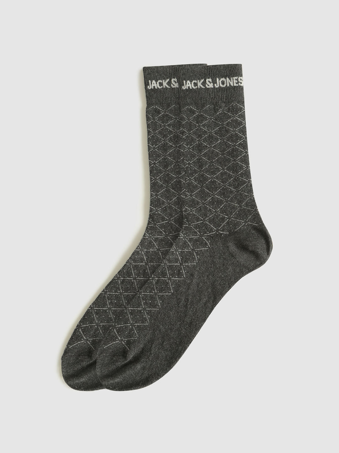 Pack Of Three Printed Mid Calf Length Socks - Grey, Red, Black - ONE