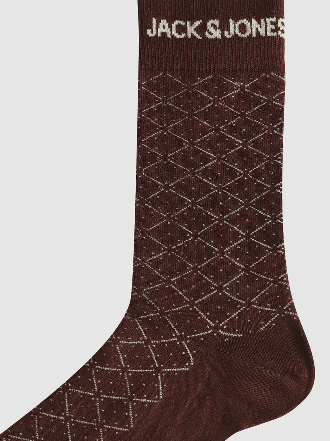 Pack Of Three Printed Mid Calf Length Socks - Grey, Red, Black