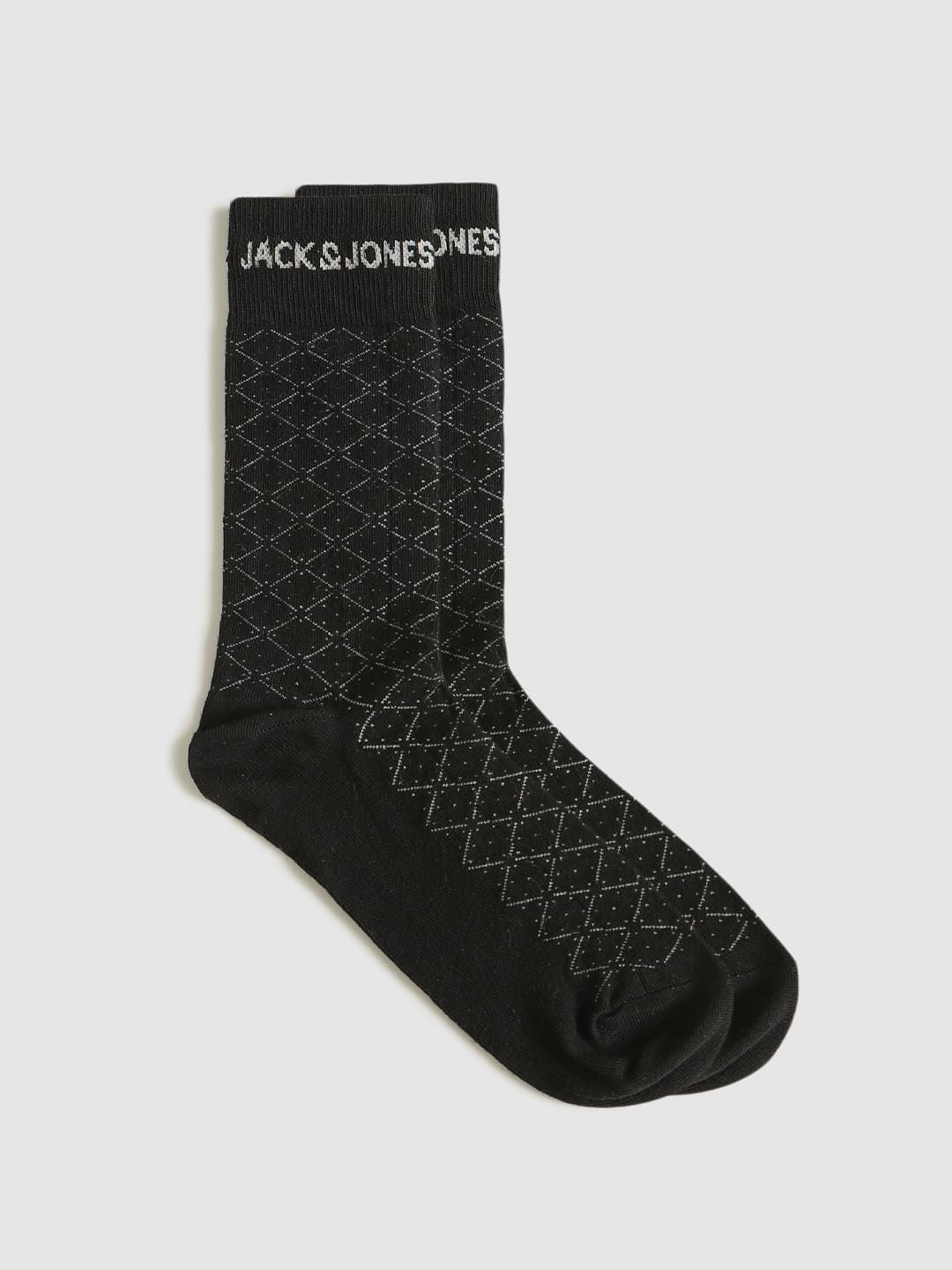 Pack Of Three Printed Mid Calf Length Socks - Grey, Red, Black