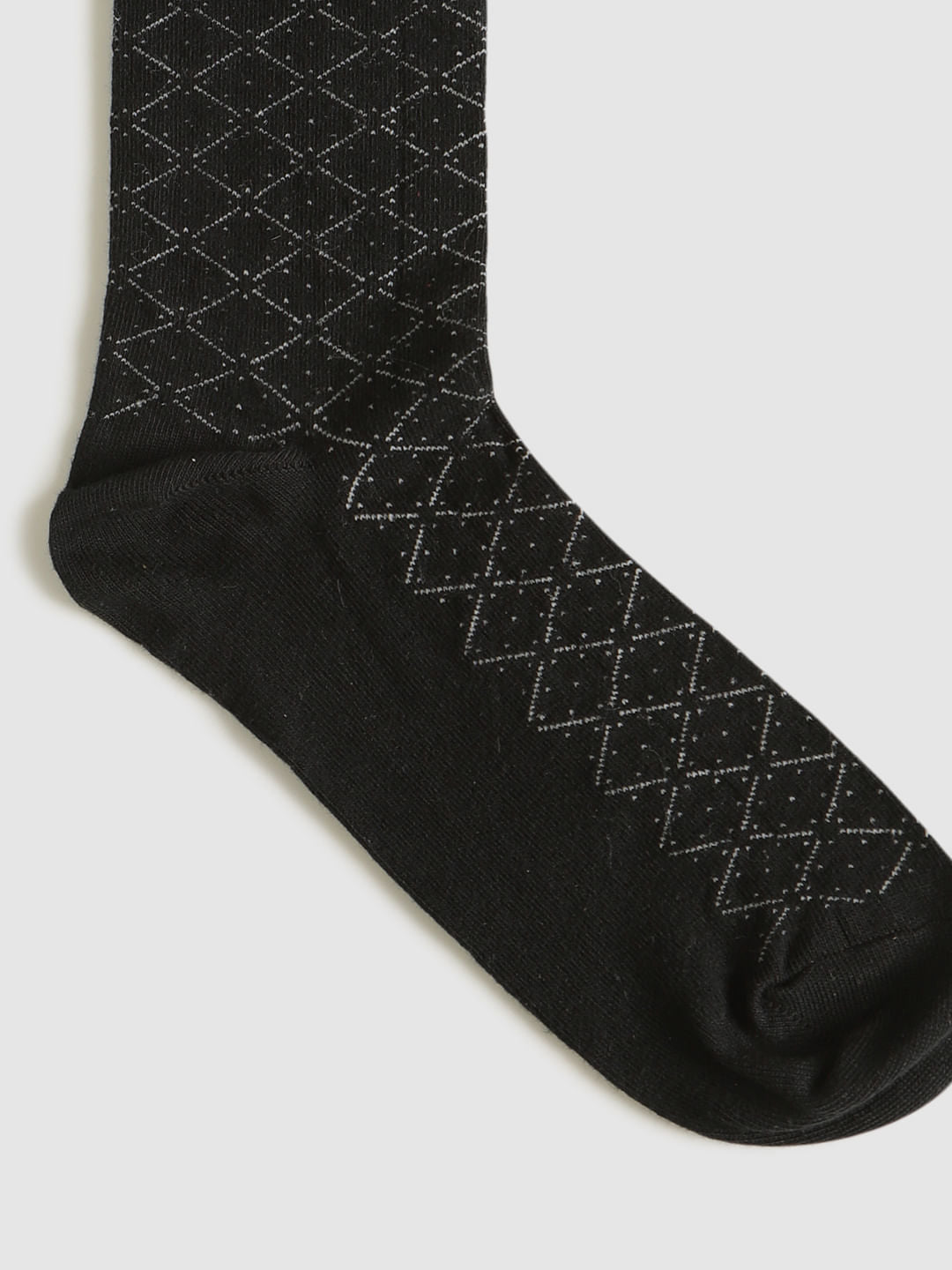 Pack Of Three Printed Mid Calf Length Socks - Grey, Red, Black