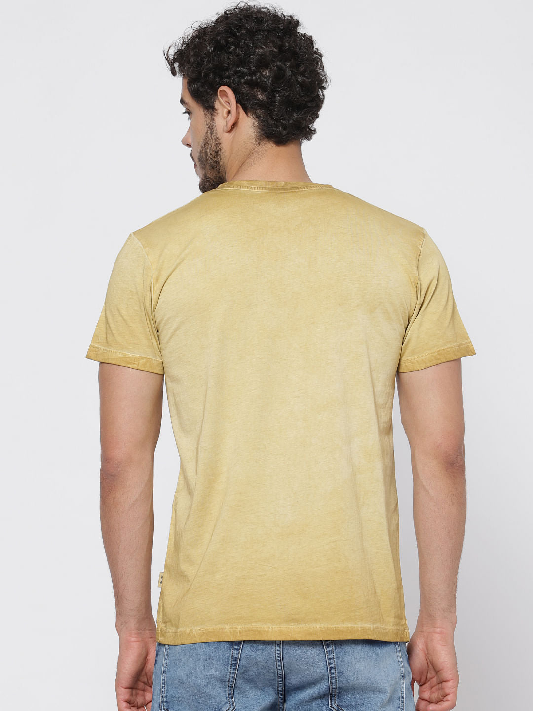 Brown Overdyed Printed T-Shirt