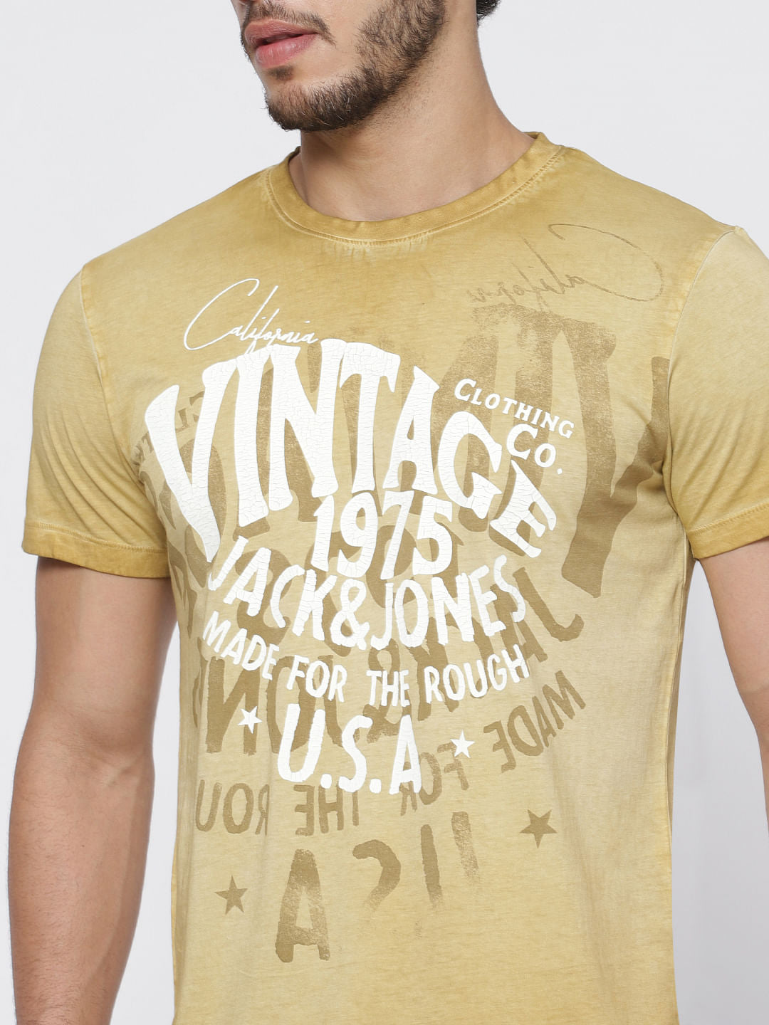 Brown Overdyed Printed T-Shirt