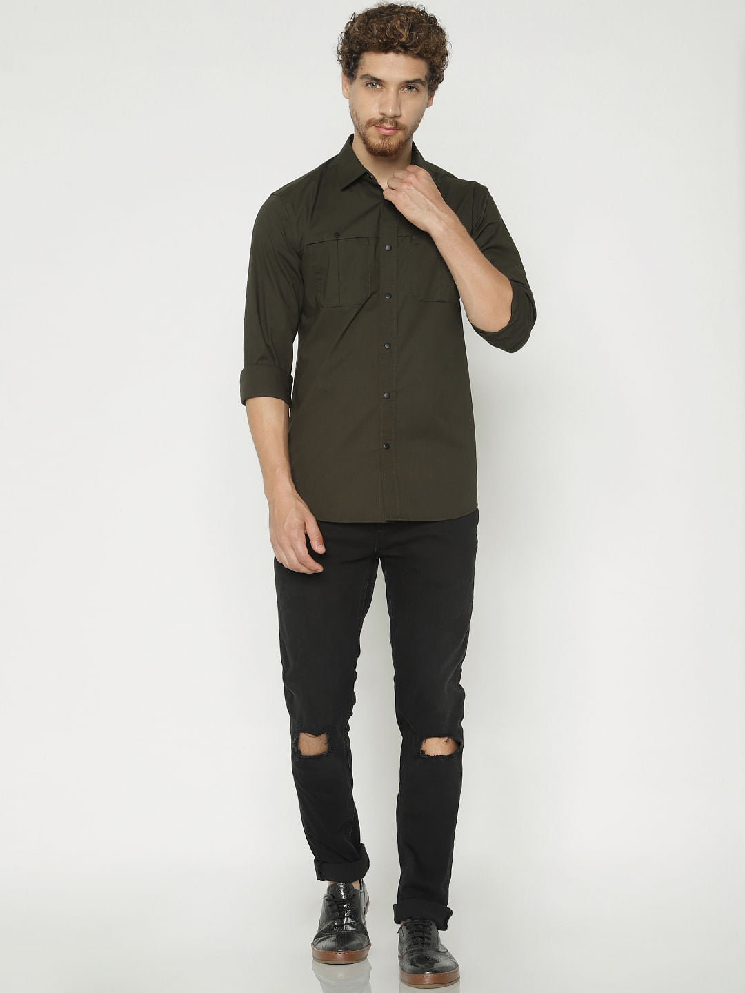 Green Full Sleeves Shirt