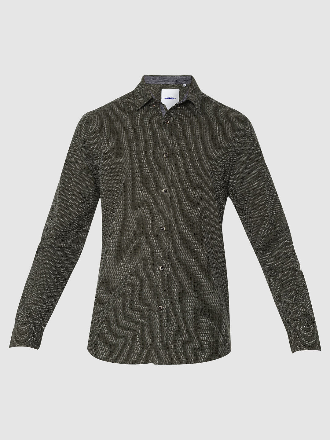 Green Printed Full Sleeves Shirt