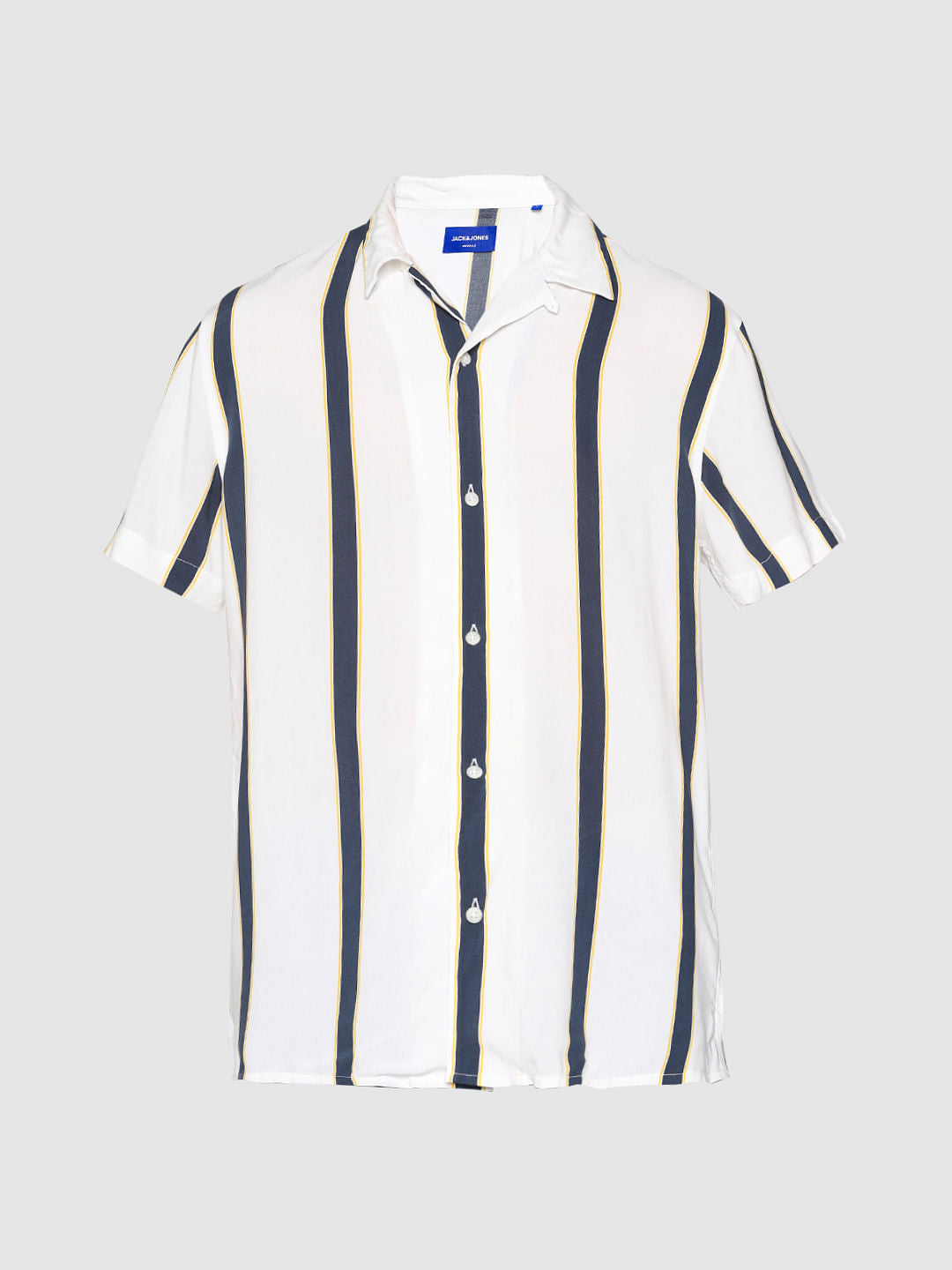 White Striped Short Sleeves Shirt