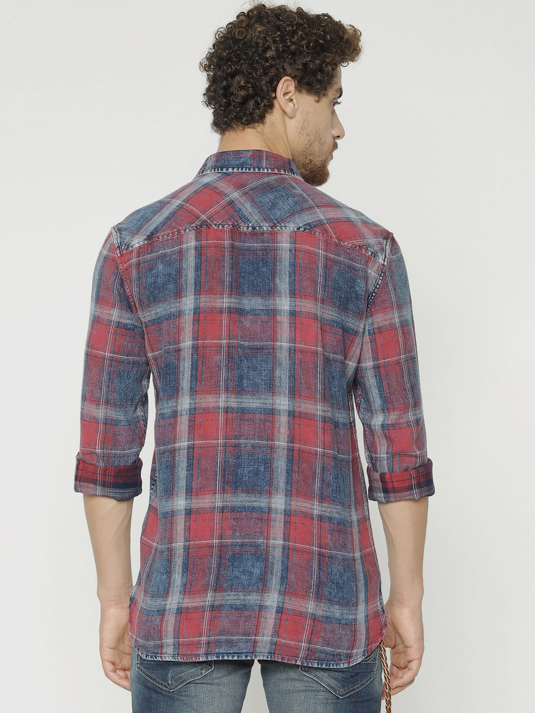 Red Checks Full Sleeves Shirt